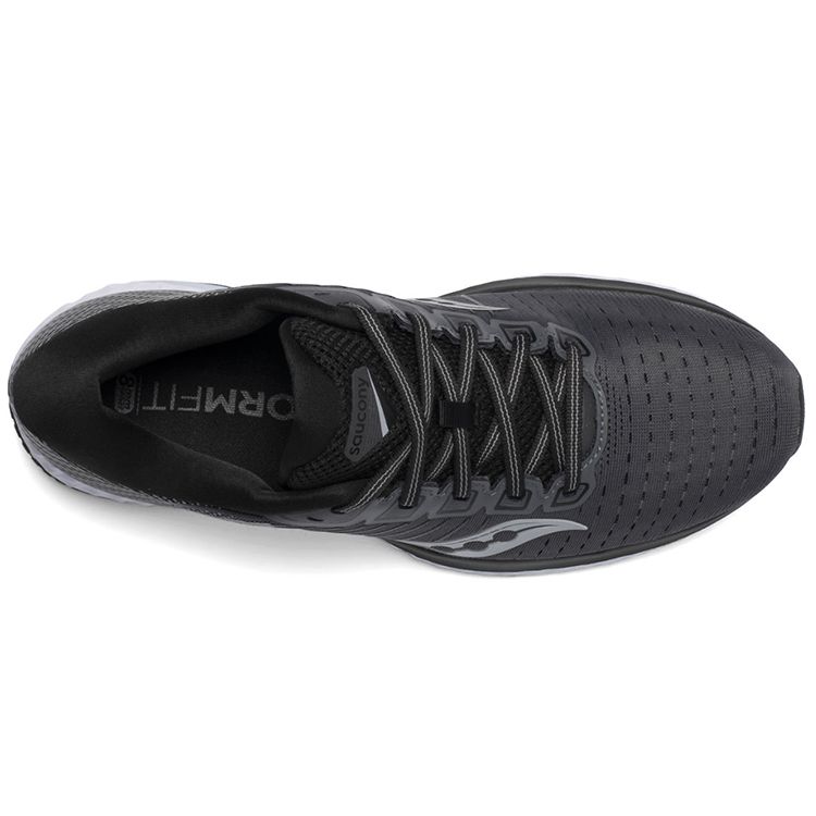 SAUCONY Guide 13 Stability Lace-Up Mesh Slip-Resistant Supportive Lightweight Low-Top Running Shoes Men Running Shoes Black White S20548-40