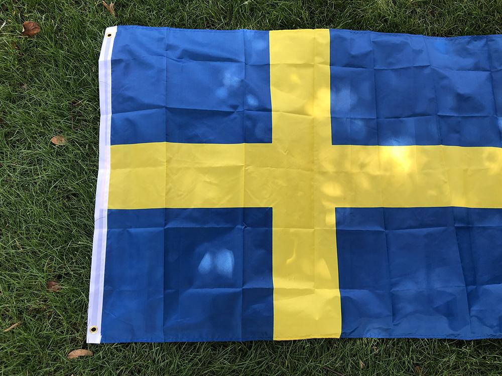 (SKY FLAG)free Shipping Swedish Flag 3ft X 5ft Hanging SWE SE The Kingdom of Sweden Flag Polyester Standard Hanging Flag Banner