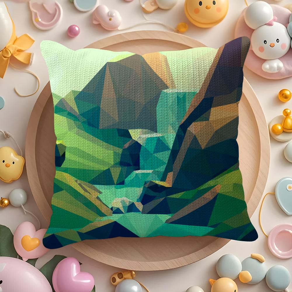 

Colorful Geometric Landscape Pillow Case Pattern Printed Pillowcase For Living Room Sofa Cushion Cover Bedroom Decor 30X30cm