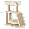 Cat Tree Tower, with Scratching Posts, Pad, Bed, Perch, Toy Ball - Light Brown