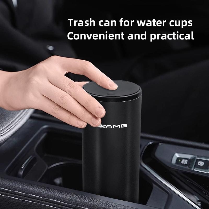 Car Trash Bin Alloy Garbage Can Rubbish Basket Bin auto Accessories styling For Mercedes Benz AMG A B C E G CLA W211 W203 W204