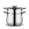 Thickened Stainless Steel Stockpot - Large Capacity for Braising, Boiling, and Steaming On Induction Cookers and Gas Stoves
