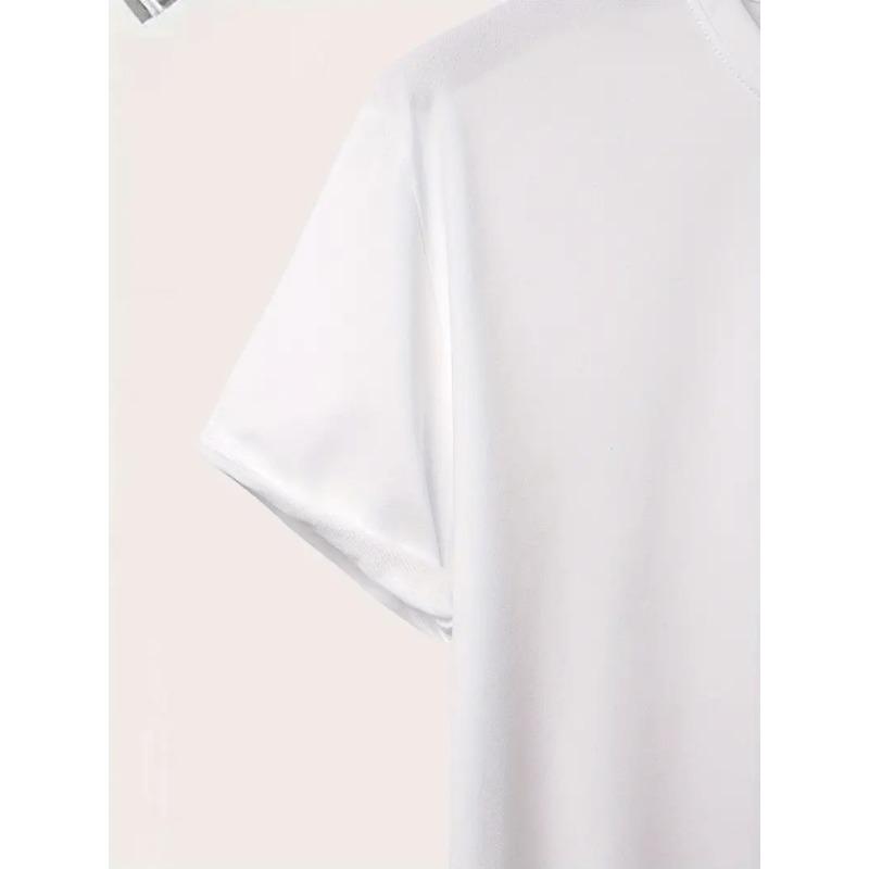 European Size Palm Silhouette Print Men'S Shirt, Casual Short Sleeve Crew Neck T-Shirt for Summer And Spring, Men'S Summer Outdoor Apparel