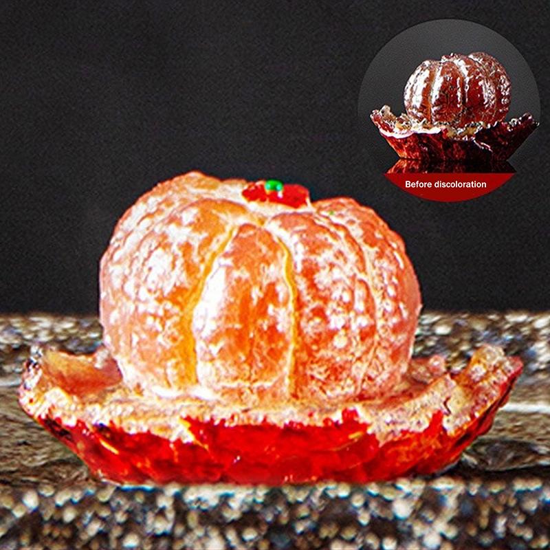

1Pc Color-Changing Resin Tea Pet Tangerine Shape Unique Gift for Tea Lovers Home Decor Kitchen Accessories