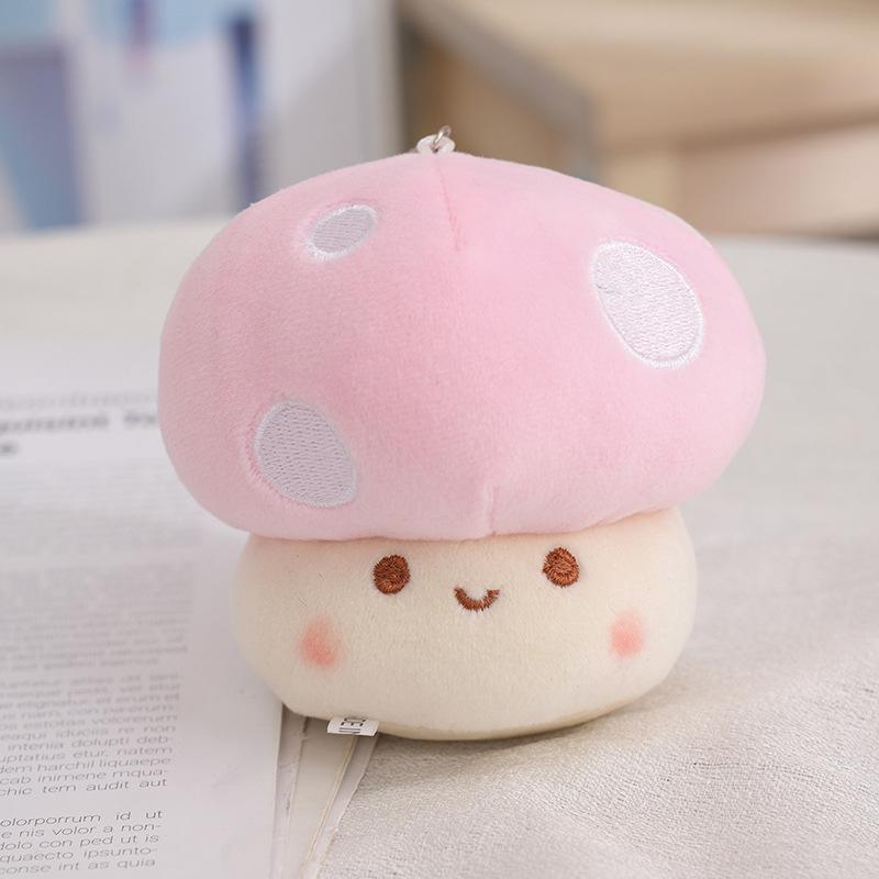 

Cartoon Mushroom Doll Keychain Cute Stuffed Plush Toys Car Key Ring Bag Pendant Men Women Boys Girls Key Chain Creative Gift розовый