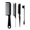 4cs Hair Brush Set Edges Control Brush,Ratted Tail Comb,Bristles Hair Brush Detangler Brush Wide Tooth Comb Travel Home