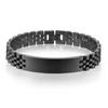 Stainless Steel Lettering Strap Bracelet, Five-bead Solid Fashion Curved Brand Bracelet 12MM Adjustable Strap Bracelet