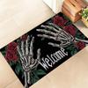 Mexican Sugar Skull Door Mat, Washable and Non-Slip, Front Door Rug, Kitchen and Bathroom Carpet, Halloween Home Decor