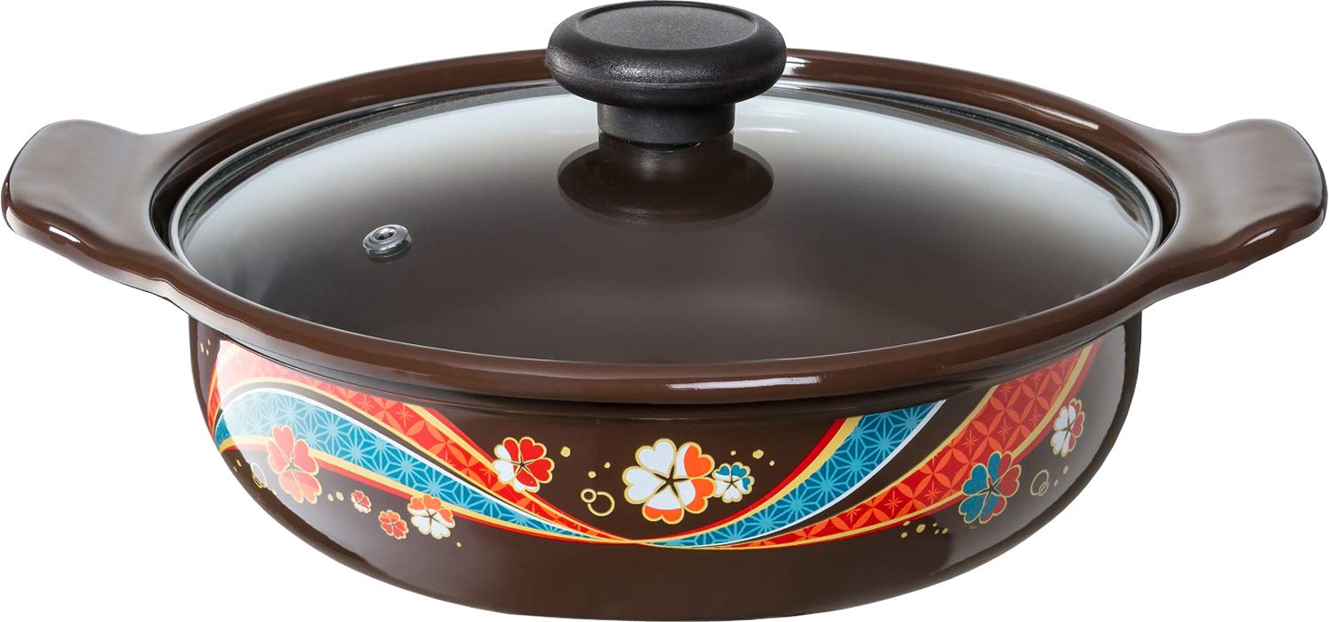 

Takagi Metal Two-Handled Tabletop Pot, Enamel, Induction Compatible, 21cm (Single-Serving), 2.2L, Kagara (Hanraku) HA-KG21