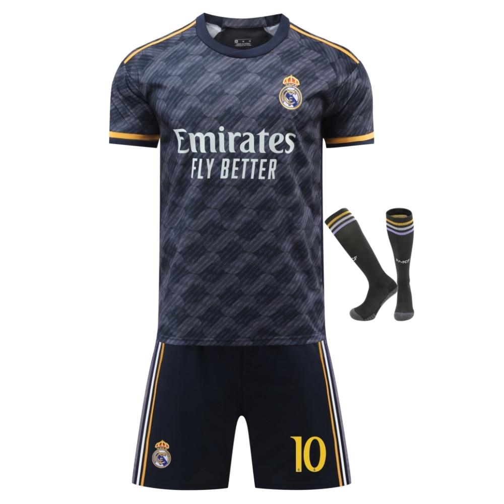 Real Madrid Mbappe Kids Soccer Jersey Training T-Shirt Sports Wear Black Polyester