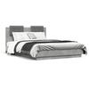 Bed Frame with Headboard Concrete Grey 135 X 190 Cm Engineered Wood