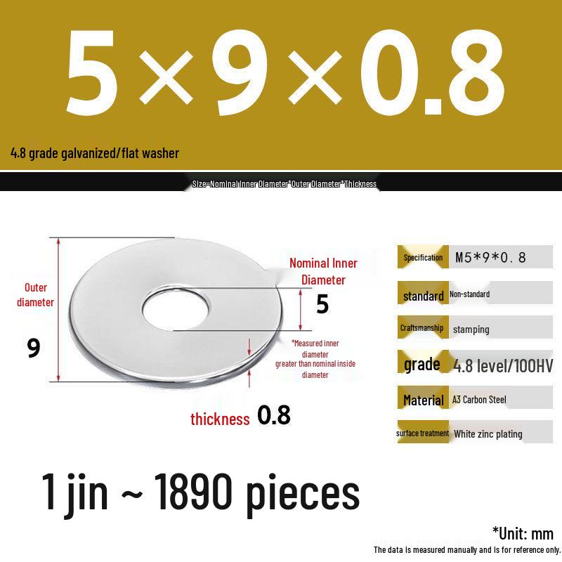 Galvanized Extra Large Thickened Metal Flat Washer (M6-M16)