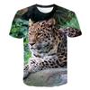 Men's T-shirt Short Sleeved Round Neck Leopard Animal 3D Printed Loose Fit Men's T-shirt