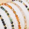 Fashionable Irregular Natural Stone Beaded Bracelet, Ethnic Style Stainless Steel Colored Jewelry Bracelet