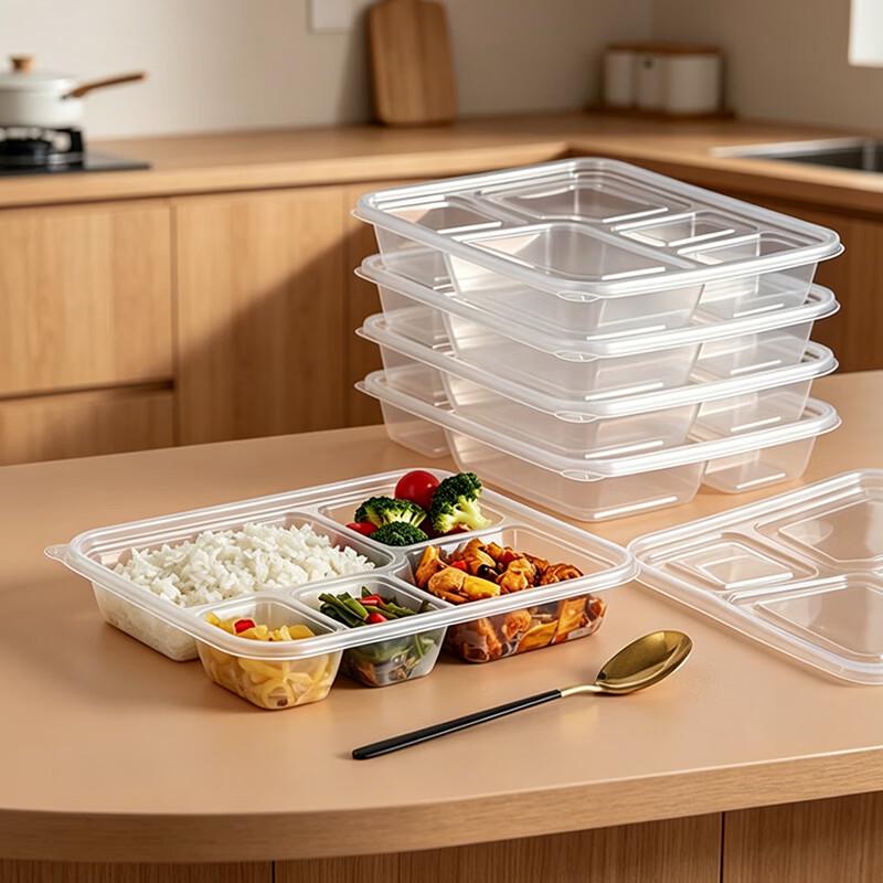 Disposable Divided Lunch Box with Lid