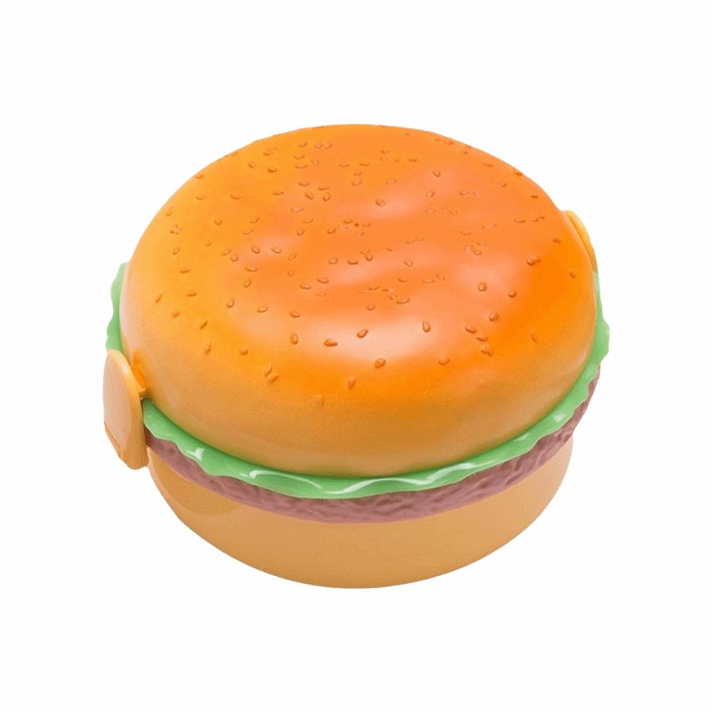 with Fork Spoon Hamburger Lunch Box Microwavable Food Storage Container Portable Lunch Box Picnic Round Hamburger