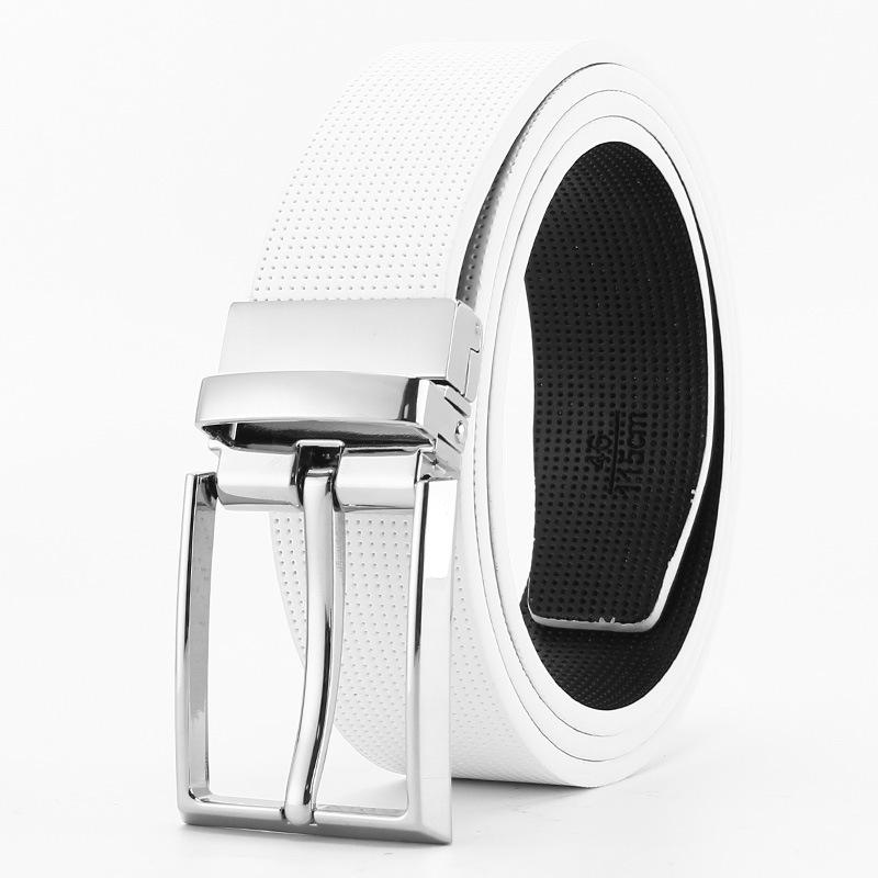Pin Buckle Belt for Men  Double Sided Genuine Leather Casual and Fashionable Belt Rotating Buckle