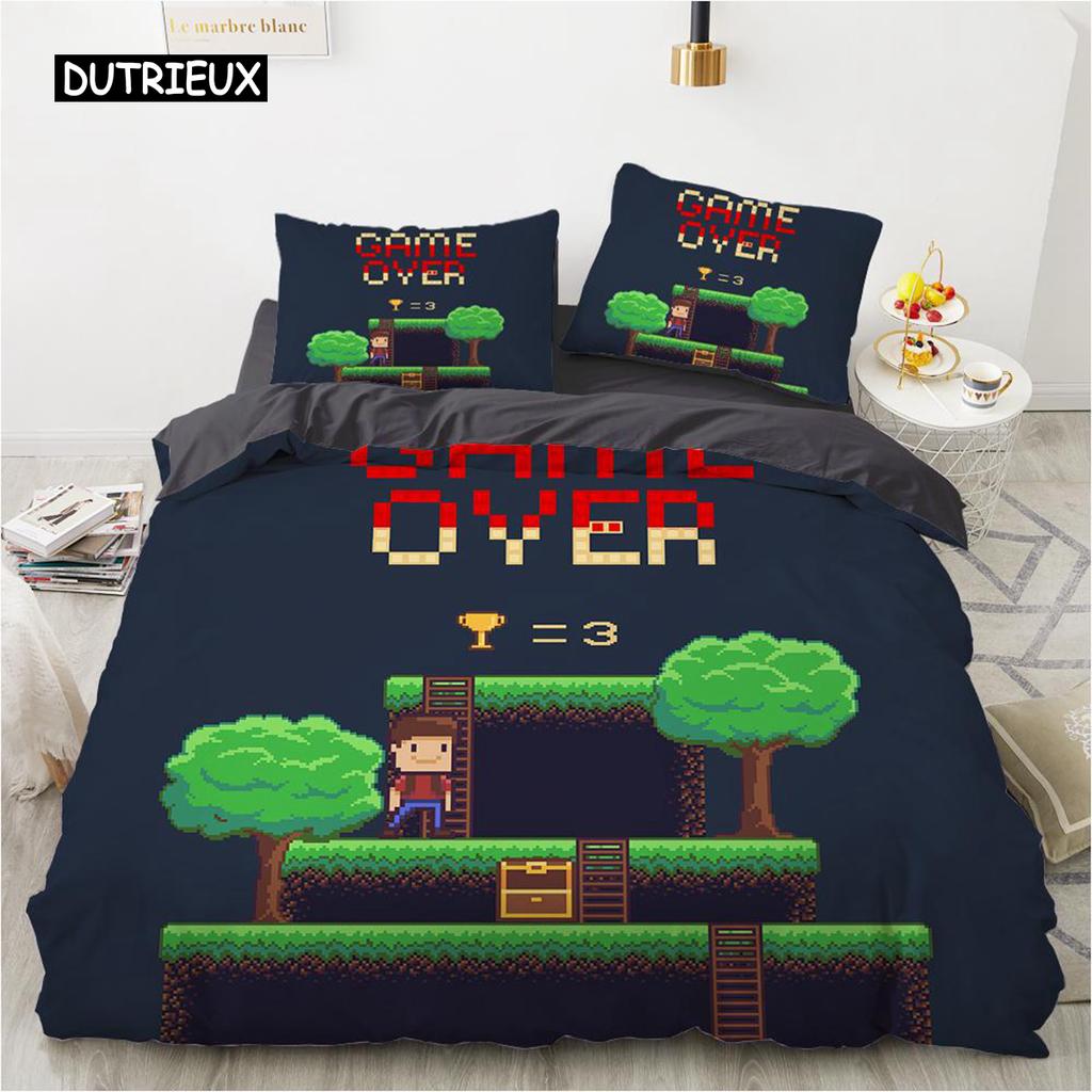 Zestaw poszwy na kołdrę do gry Mikrofibra Kolorowy nadruk gamepada Zestaw pościeli Chłopcy Nastolatki Gra wideo Gamepad Graj wszędzie Poszwa na kołdrę