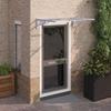 Door Awning - Exclusive House - Grey and Transparent - Hollow Polycarbonate - Aluminum/ABS 122x90 Cm