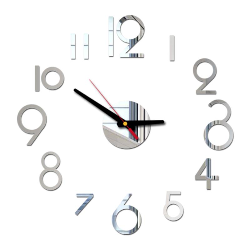 Wanduhr Rahmenlos Digitale Wanduhren DIY Acryl Wandaufkleber Quarz Leise Uhr für Zuhause Büro Wanddeko Horloge Murale