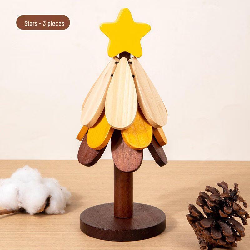 Pine Wood Star Trivet Set