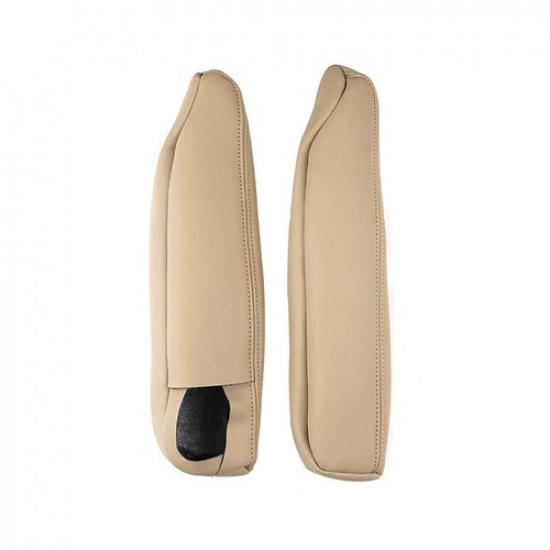 2*Beige Leather Seat Armrest Handle Cover For Land Rover Discovery LR3 LR4 04-16