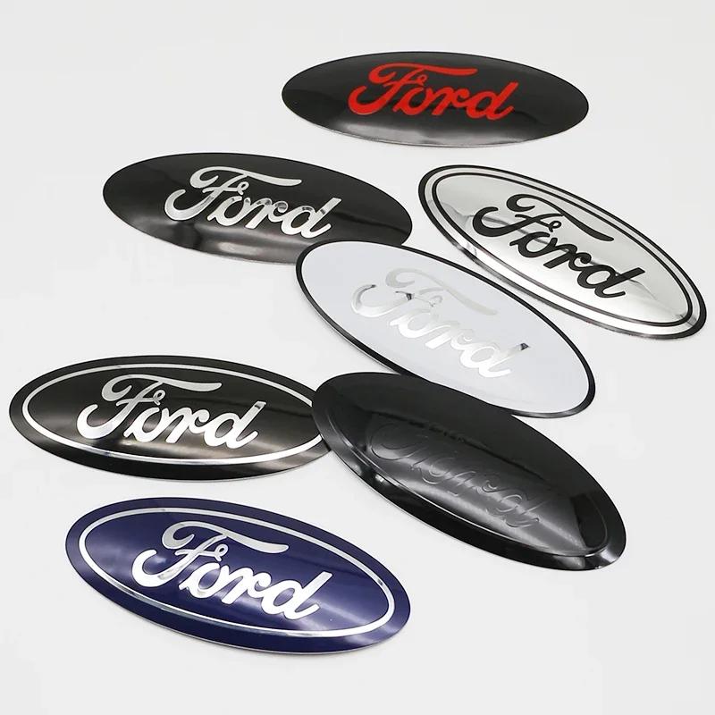 Autocollant de Voiture Ford Emblème de Voiture en Aluminium 12.5x5cm pour Ford Ranger Explorer Focus 3 Fiesta Fusion Escape Kuga Transit Edge Mondeo Fro