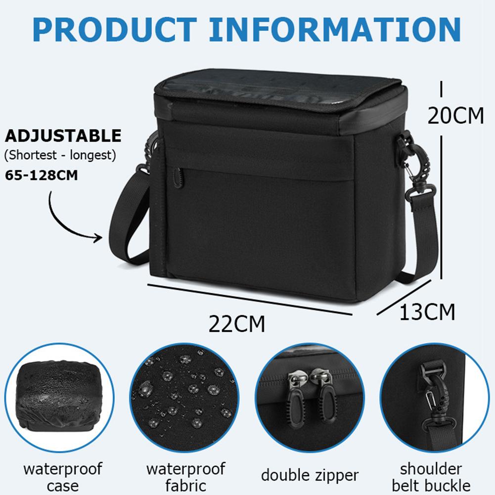 6L Bike Front Picnic Bag Large Capacity Waterproof Front Basket Leakproof Insulated Cooler Lunch Bag for Cycling