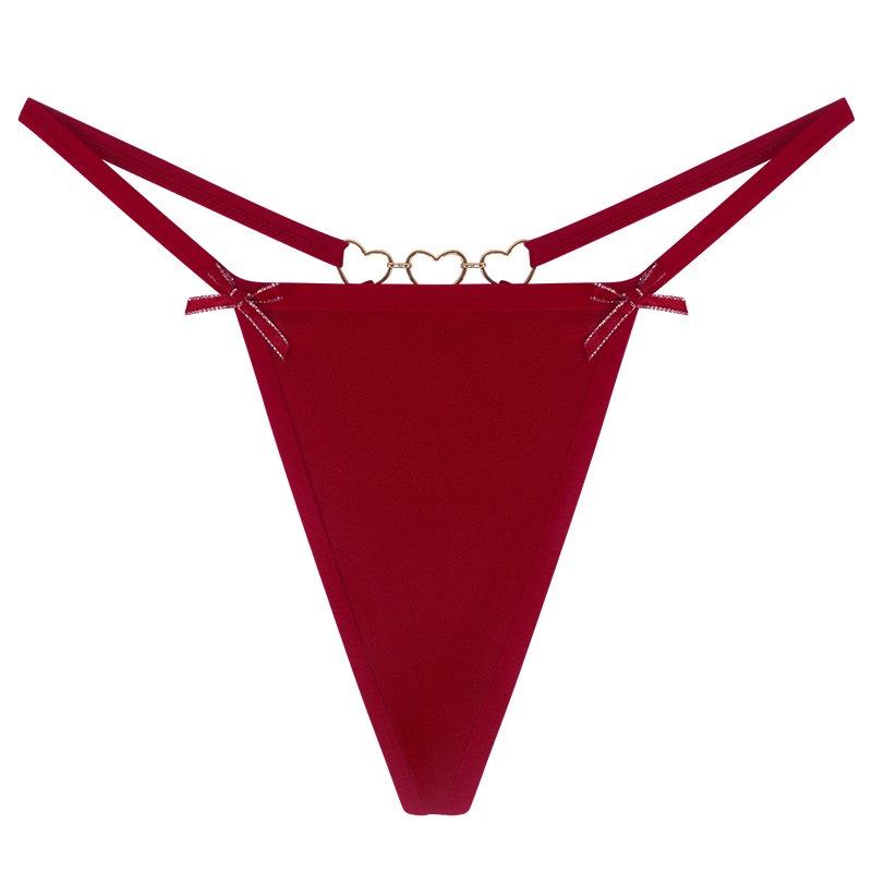 Thong female sexy hollow hot small chain pure cotton crotch breathable low waist women's underwear