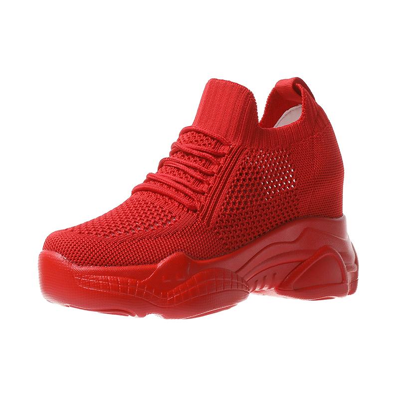 Fashion New 2025 Autumn Women Breathable Platform Casual Shoes Women Height Increased Vulcanized Shoes 8CM Thick Sole Zapatos Mujer