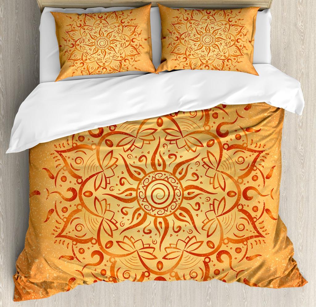 Mandala Purple Galaxy Duvet Cover Boho Chic Petal Flower Bohemian Meditation Gypsy Hippie Floral Exotic Retro Decor Women Gifts