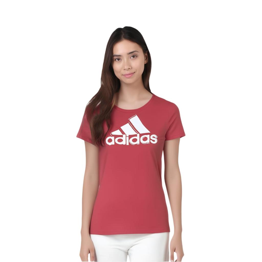 Adidas T Shirts Women's Pink Crew Neck Moderate Straight Fit AI6167