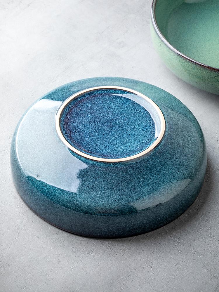 Vintage ceramic bowl Home dish bowl Salad bowl Thickened noodle bowl soup plate Nordic cutlery