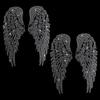 Wing Glass Hotfix Rhinestone, Iron On Appliques, Costume Accessories, for Clothes, Bags, Pants, Crystal, 250x90x1mm