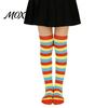 Comic-Ausstellung Outfit Accessoires Gestreifte Oberschenkelhohe Socken für Damen Mädchen, Über dem Knie Strümpfe, Mode Festlich Winter Strumpfwaren Weich Dehnbar