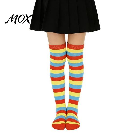 Comic-Ausstellung Outfit Accessoires Gestreifte Oberschenkelhohe Socken für Damen Mädchen, Über dem Knie Strümpfe, Mode Festlich Winter Strumpfwaren Weich Dehnbar