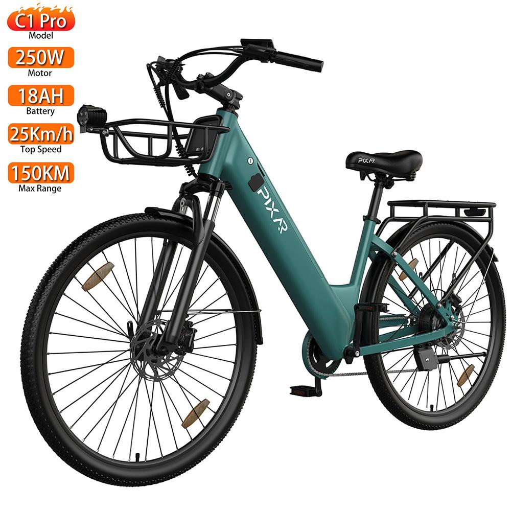 Elektrofahrrad Pixar C1 Pro 27,5" Reifen 250W Motor Langstrecken-Elektrofahrrad Höchstgeschwindigkeit 25 km/h Hydraulische Scheibenbremsen 7 Gänge 36V 18Ah Maximale Zuladung 150 kg