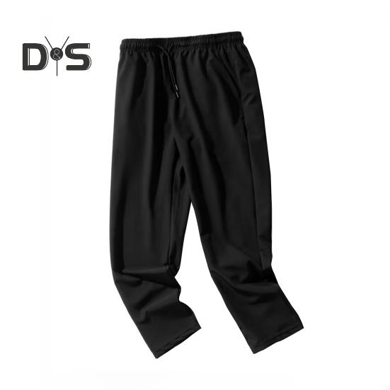 Pantaloni de vară pentru bărbați, cu buzunare întărite, cu cordon în talie, design casual, culoare solidă, pantaloni drepți