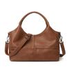New Armpit Bag Retro Soft Leather Handbag Women'S Large-Capacity Versatile Fashion Splicing Large-Capacity Messenger Bag