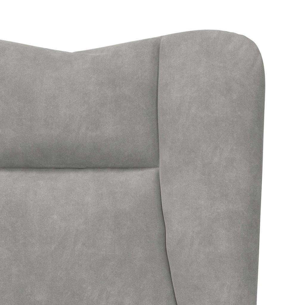 Armchair Light Grey 63 X 67 X 94 Cm Velvet