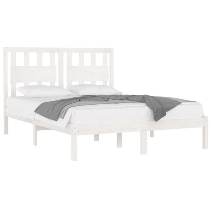 VidaXL Bed Frames White Solid Pine Wood 120x200 Cm 3103929