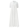 Summer White Dress for Women Casual Hollow Crochet Bohemian Loose Beach Long Dress Ladies Holiday Ruffles Dress