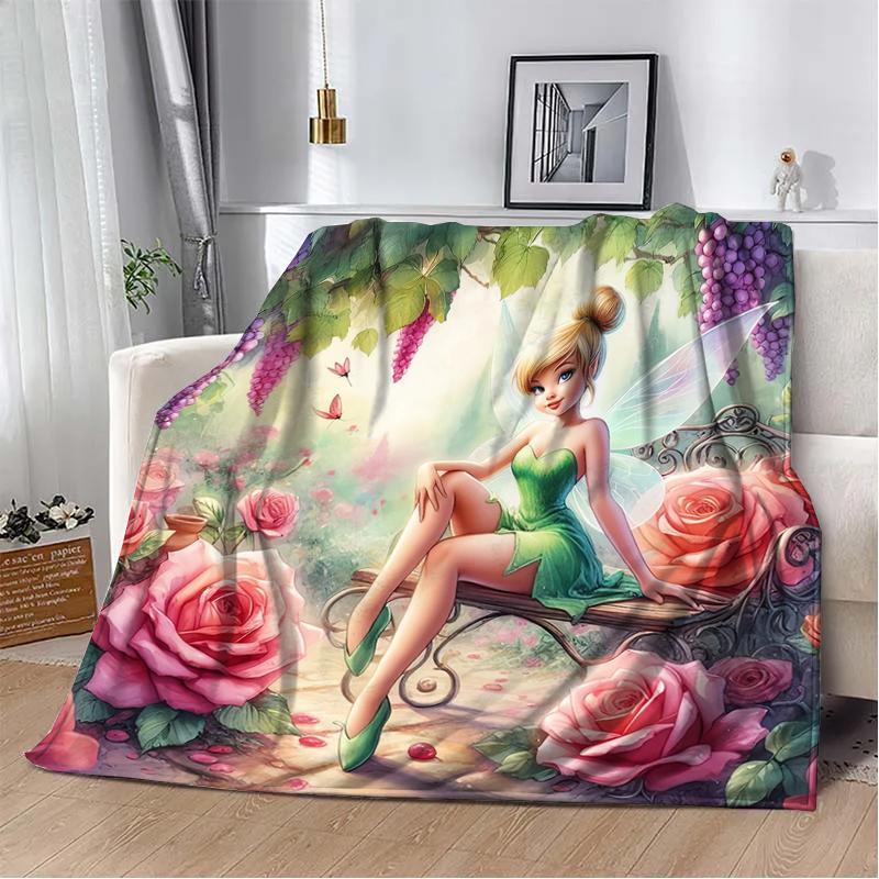 31 Style Disney Tinker Bell Printed Kids Blanket Soft and Warm Bedding for Bed Sofa Outdoor Travel Picnic Cover Blanket Gift Art