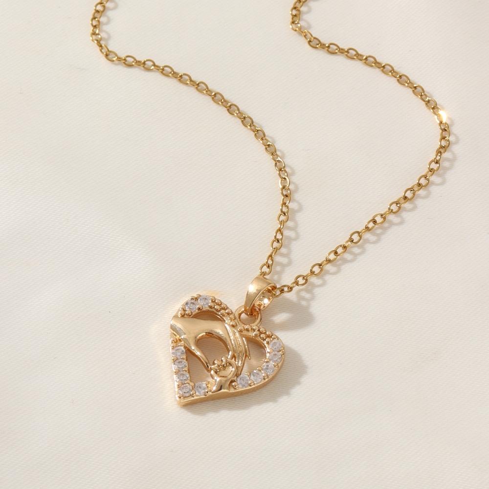 Heart Shape Pendant Necklace for Women 2025 New Fashion Golden Stainless Steel Chain Wedding Party Jewelry Accessories