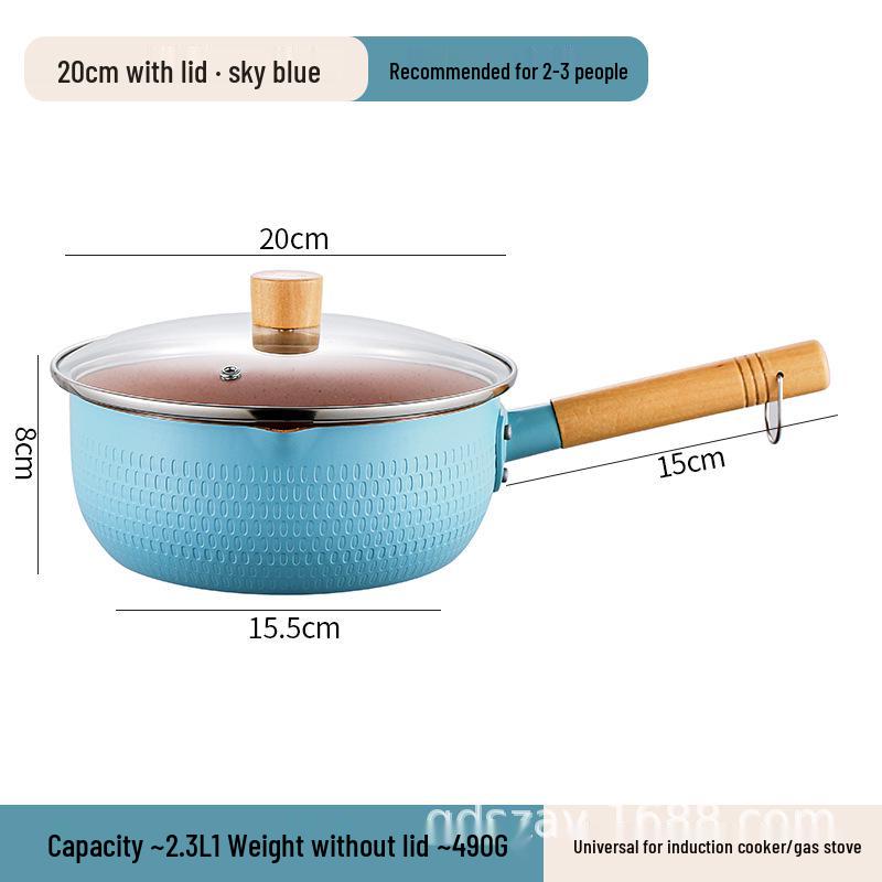 Maifan Stone Non-Stick Induction Cooker Pot for Instant Noodles, Baby Food, and Milk; Yukihira Pan, Food-Grade.