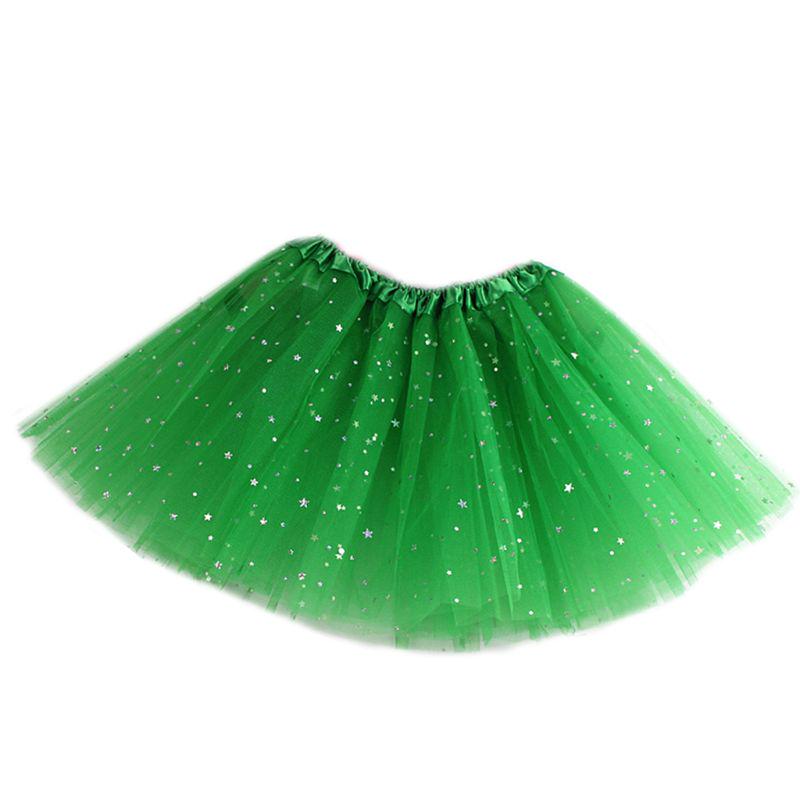 Girls Multi Layered Ballet Skirt Glitter Stars Sequins Satin Elastic Waistband Girls Multi Layered Ballet Skirt Glitter Stars Sequins Satin Elastic Waistband