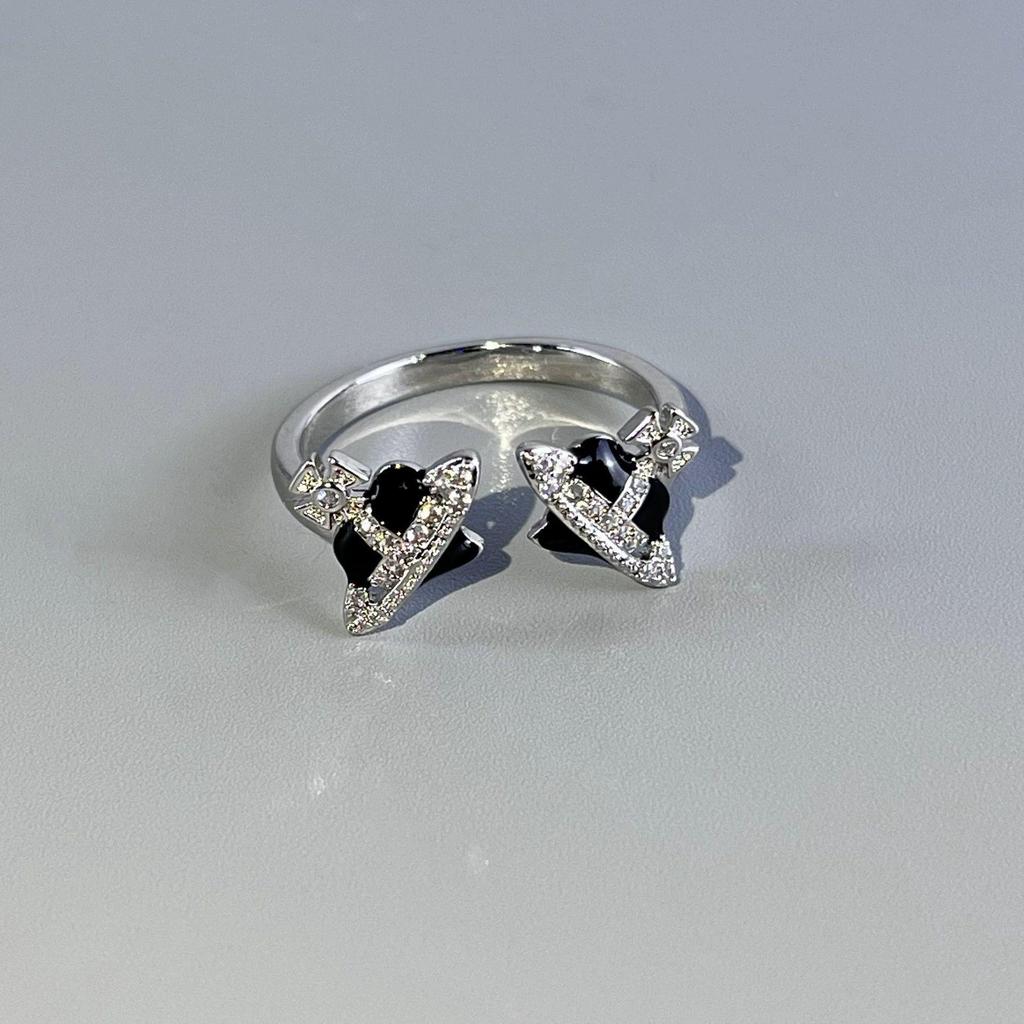 Empress Dowager Cixi Saturn Double Planet Diamond Retro Ring - Women's Trendy Stackable Pinky Accessory