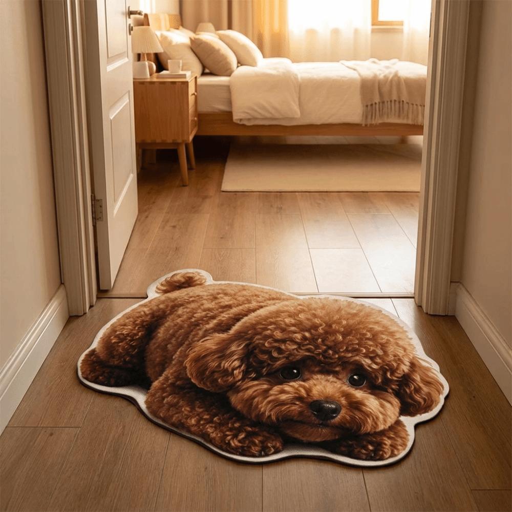 Non-Slip Dog-Shaped Area Rug 2D Cartoon Carpet Soft Home Decor Carpet  Bedrooms