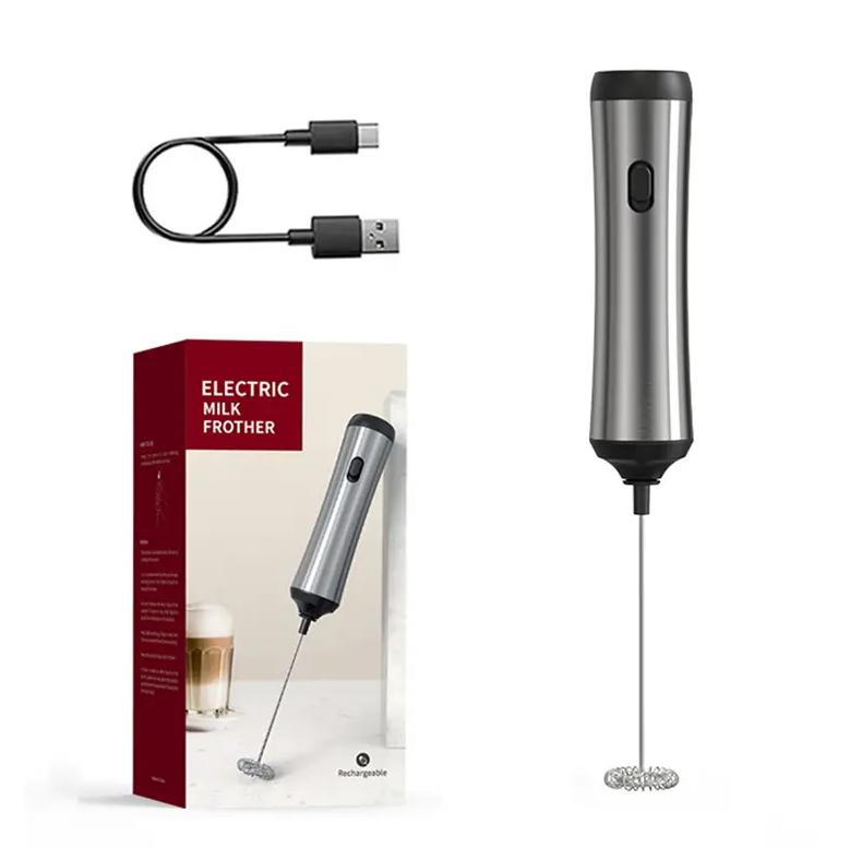 Typ C Elektrischer Milchaufschäumer Schaummacher Wiederaufladbar Handheld Schneebesen Aufschäumer Hohe Geschwindigkeiten Mixer Kaffee Cappuccino Aufschäumstab
