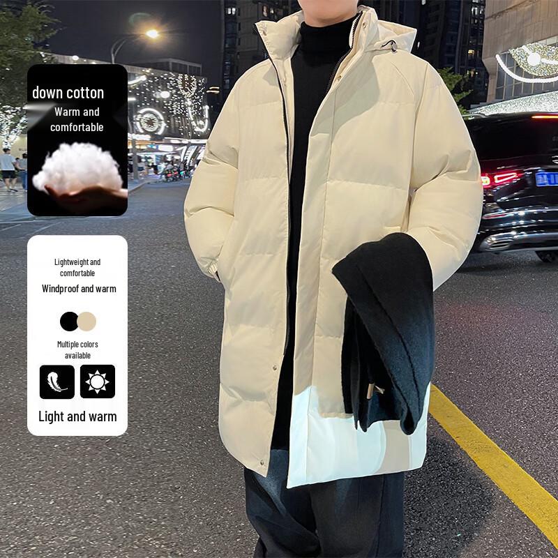 

VUUG Men s Mid-Length Hooded Padded Winter Coat XL